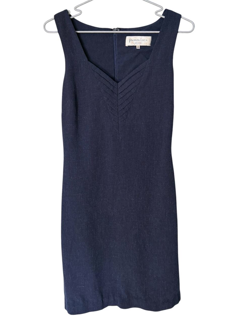 Patrizia Luca Milano Navy Mini Sheath Dress Women's XS/2 Stretch Sleeveless